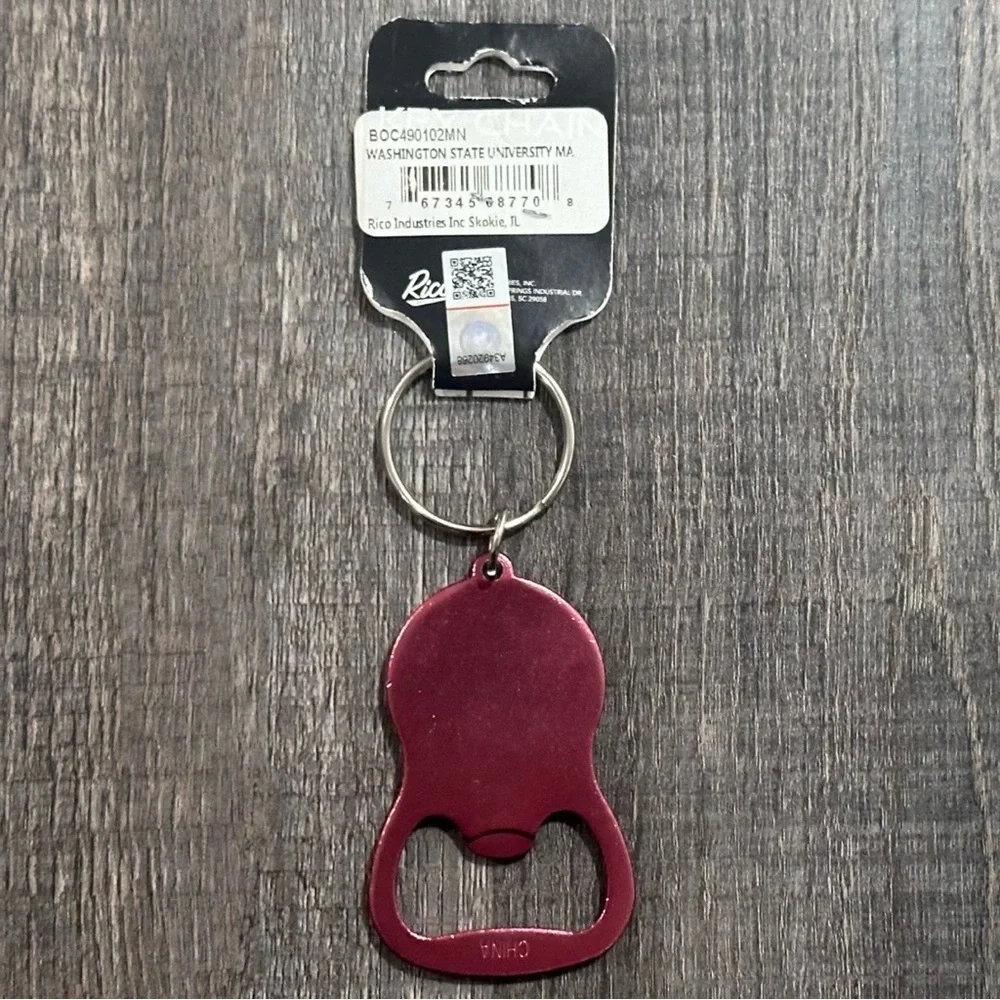 💞 New Washington State University WSU Cougars Red Keychain Bottle Opener